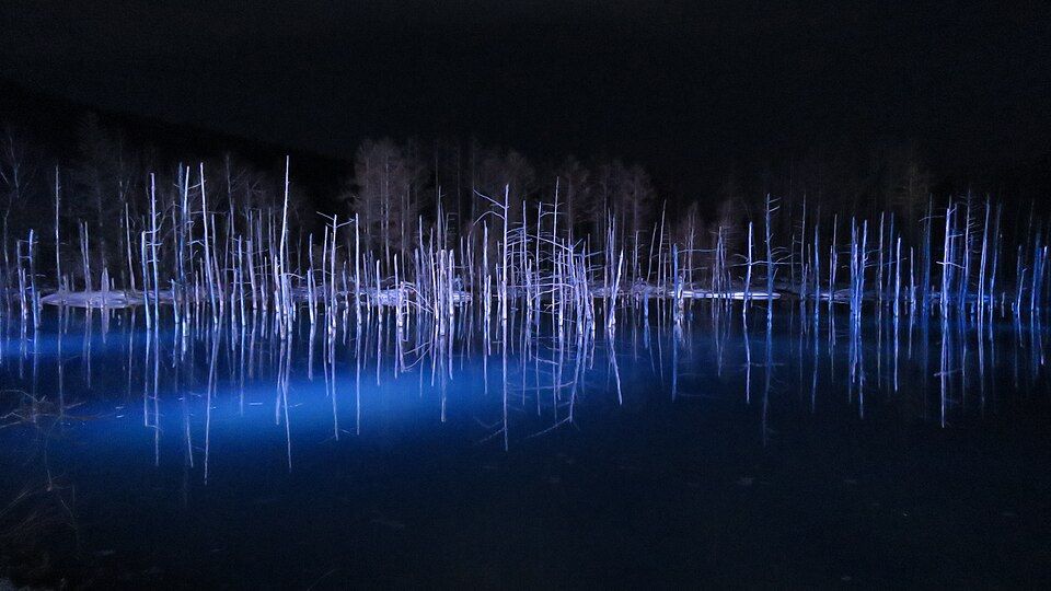 Étang bleu de Shirogane (Biei)